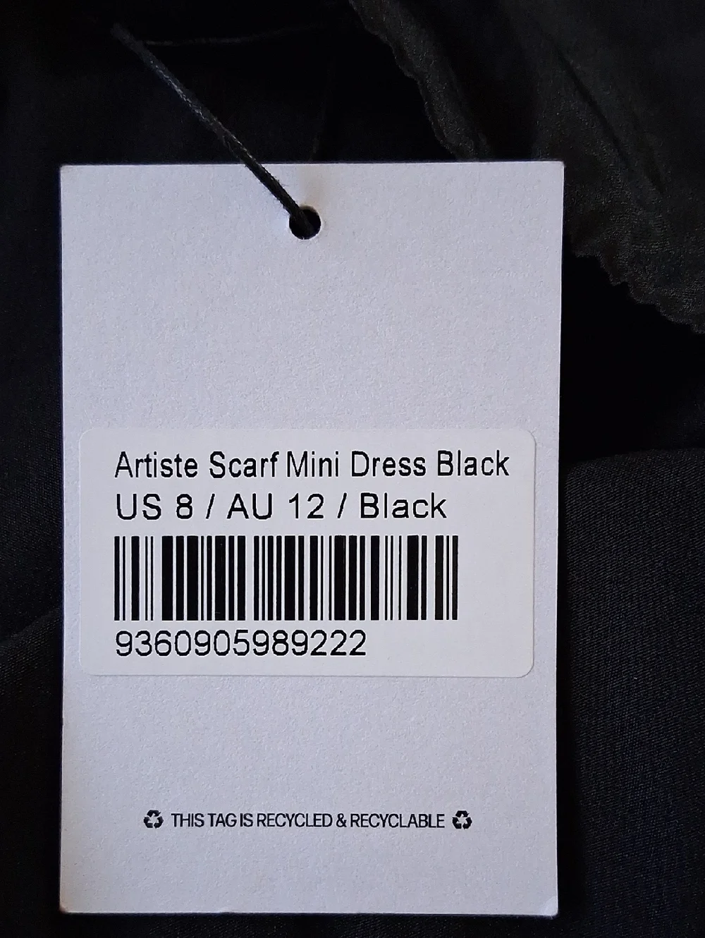 NWT Princess Polly Strapless Bodycon Black Artiste Scarf Mini Dress Size 8 - Picture 5 of 8